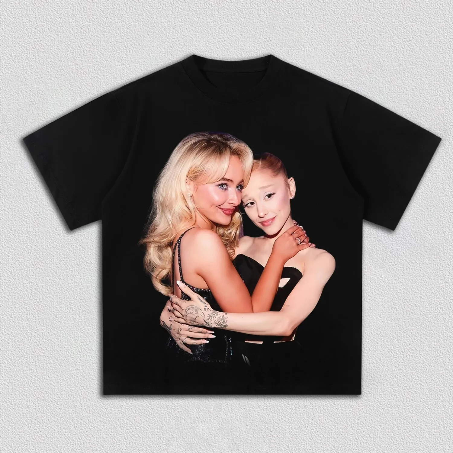 T-shirt graphique Sabrina Carpenter Ariana Grande pour hommes et femmes, merchandising pour fans de chanteurs pop, tee-shirt streetwear en coton surdimensionné
