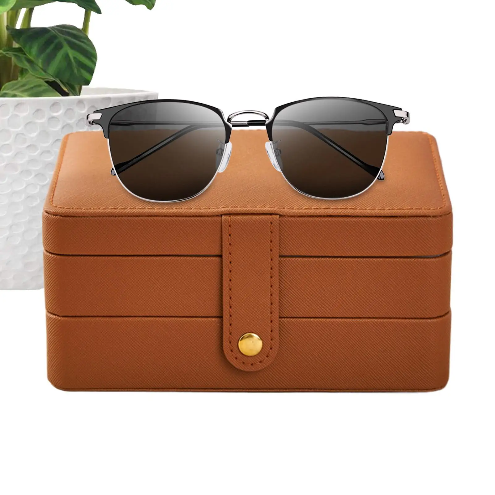 

Jewelry Case For Women Three-Layer Jewelry Storage Box Storage Container PU Leather Waterproof Display Holder Desk Decor For