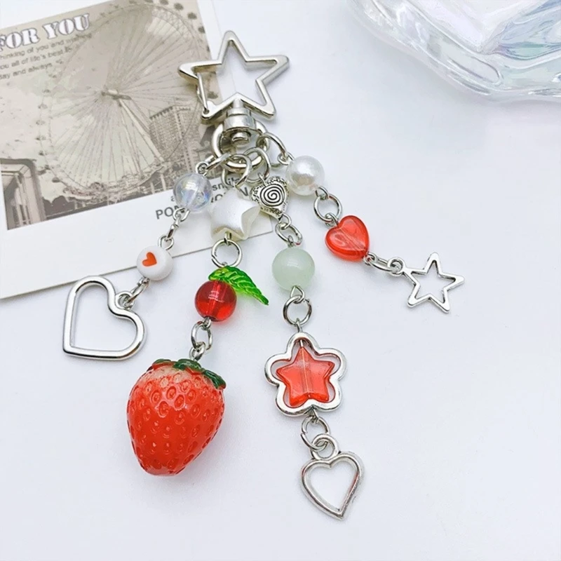 Cherry Pendant Fashionable Strawberry Keys Holder Keychains Keyring Ornaments Backpack Pendant for Keys Bag