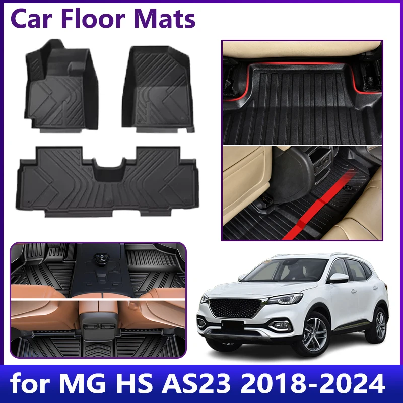 

Car Floor Mats LHD For MG HS AS23 PHEV EHS 2018~2024 2019 2020 2022 2023 Car Waterproof Carpets Leather TPE Foot Mat Accessoires