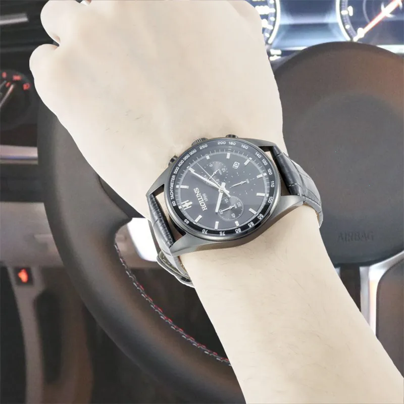 HOLUNS Chronograph Car Racing Speed Male Quartz Watch Sports Military Watches Men Luxury Brand Wristwatch Relogio Masculino