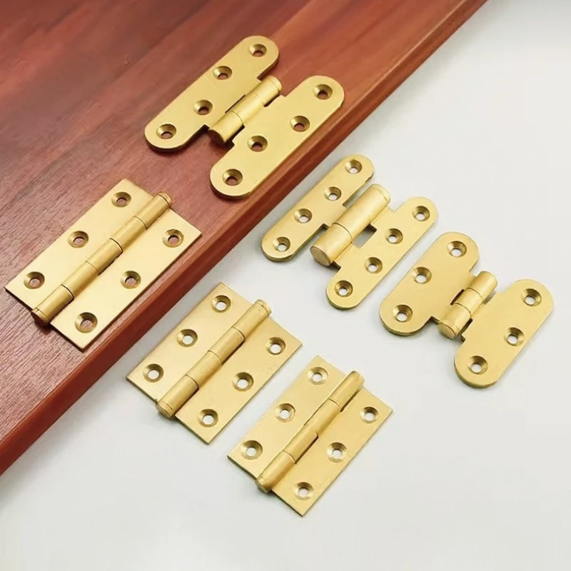 4 Pieces of High-end Brass Hinges Bedroom Wardrobe Door Hinges Kitchen Drawer Cabinet Hinges Wooden Furniture Accessories