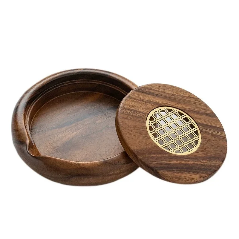 

Walnut Pot Bearing Tea Tray Small Kung Fu Tea Set Accessories Water Storage Dry Soaking Table Household Drain Saucer