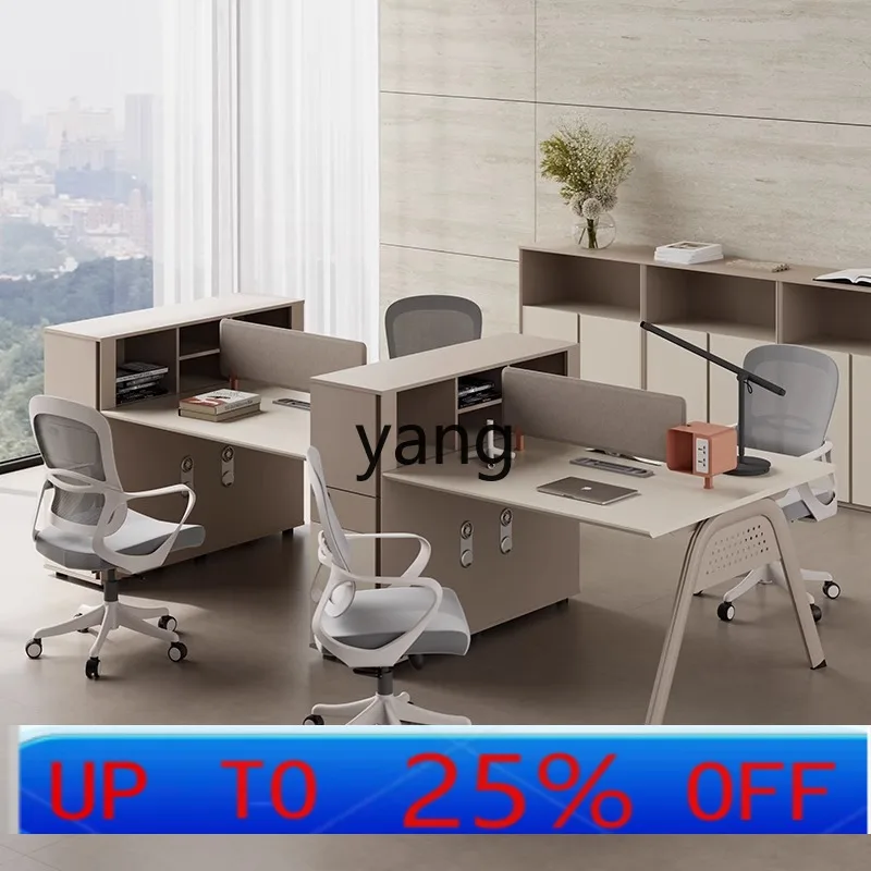 

LH Simple Modern Staff Office Desk and Chair Combination Double Financial Desk