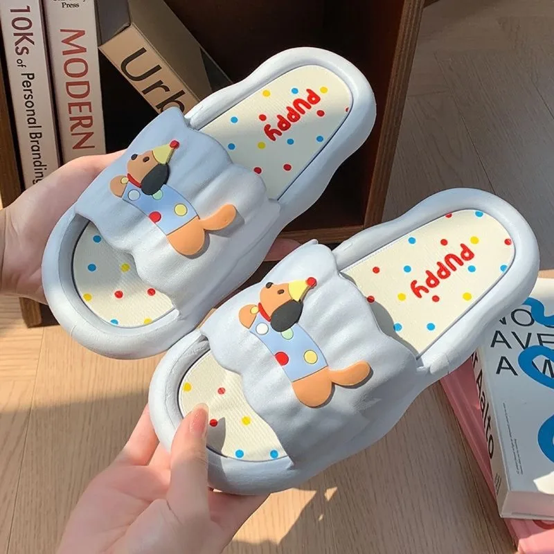 

Thermal slip-on slippers women's non-slip mesh sole PVC material home comfortable cool and cute, cartoon slippers