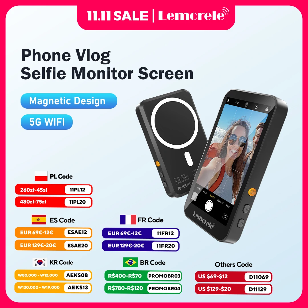 

Lemorele Wireless Image Extender Bluetooth 5.0 Receiver Zoom Photography Real-time Preview Selfie Artifact for Camping Traveling