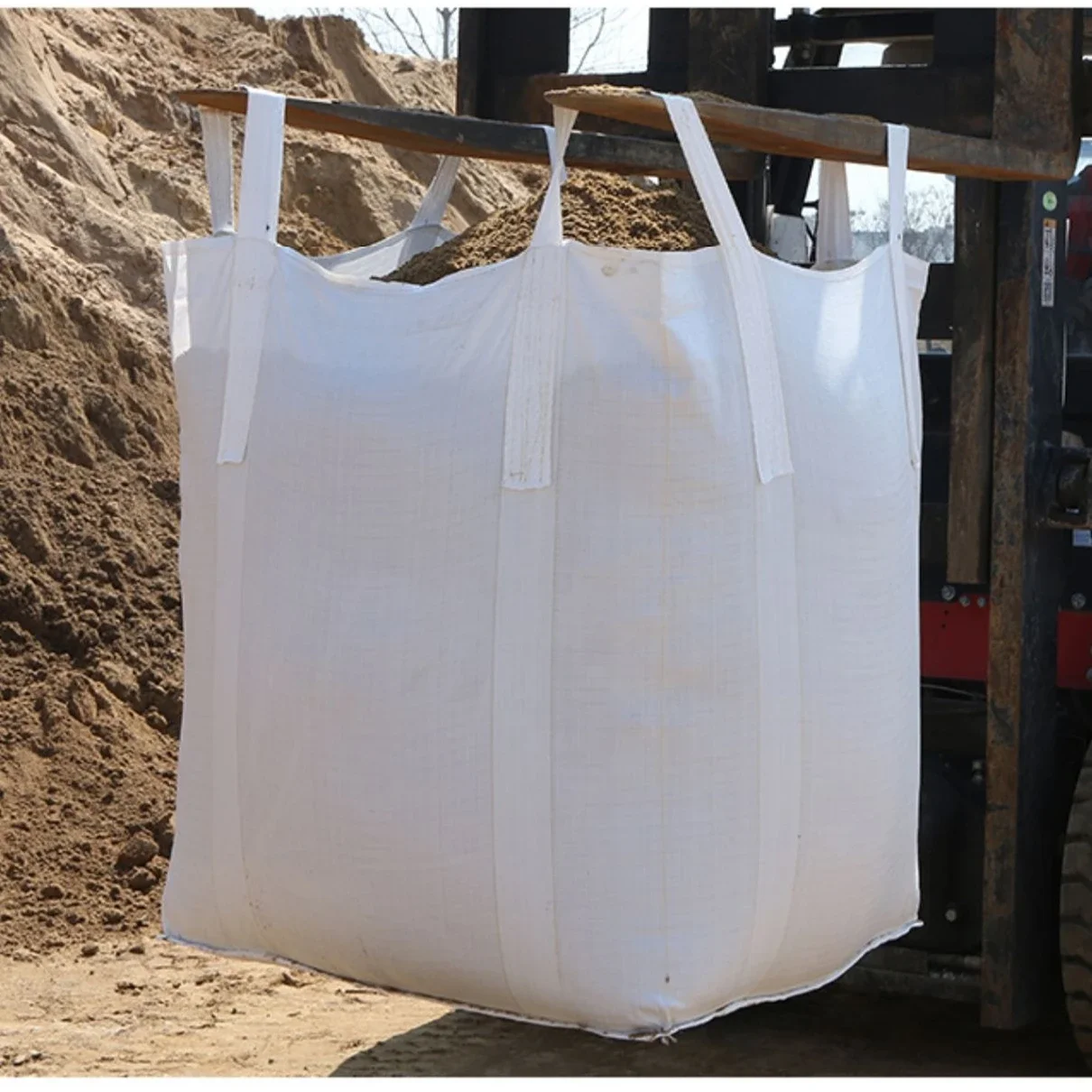 White Woven Ton Bag Hanging in The Air Four Hanging Thickening Bag Cement Sand Sand Industry Transport Storage Packaging Bags