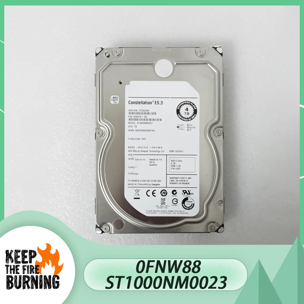 

For DELL 1TB 3.5'' 7.2K 1T 6Gb SAS ST1000NM0023 0FNW88 Hard Drive HDD