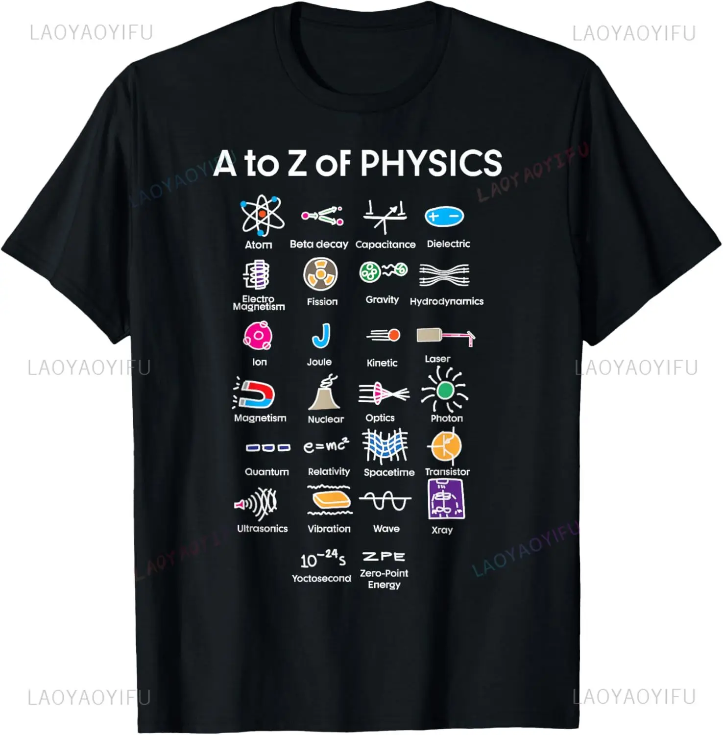 Camiseta de ciencia para estudiantes de física cuántica, camisetas gráficas impresas personalizadas, Camiseta para hombre