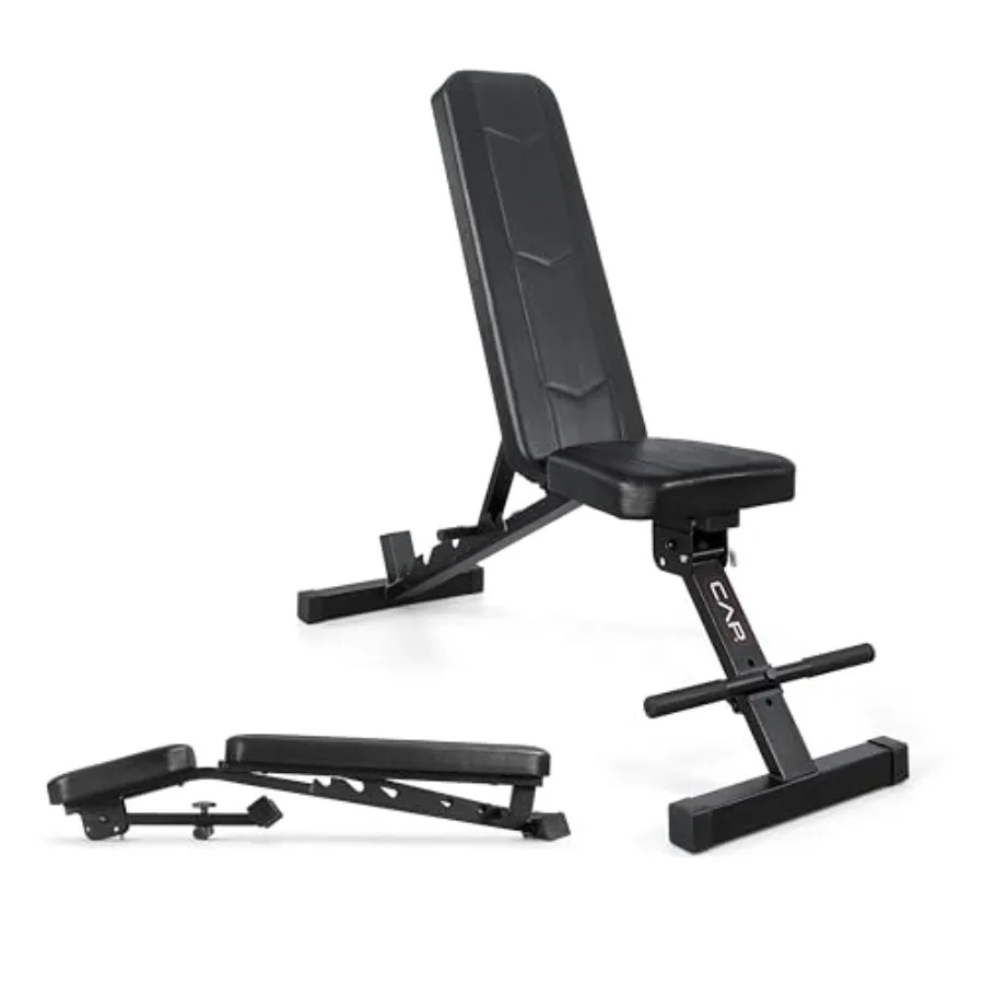 Adjustable Training Utility Weight Bench Foldable Multi-Position Incline/Flat Bench with 6 Backrest Settings Thick Padding 600