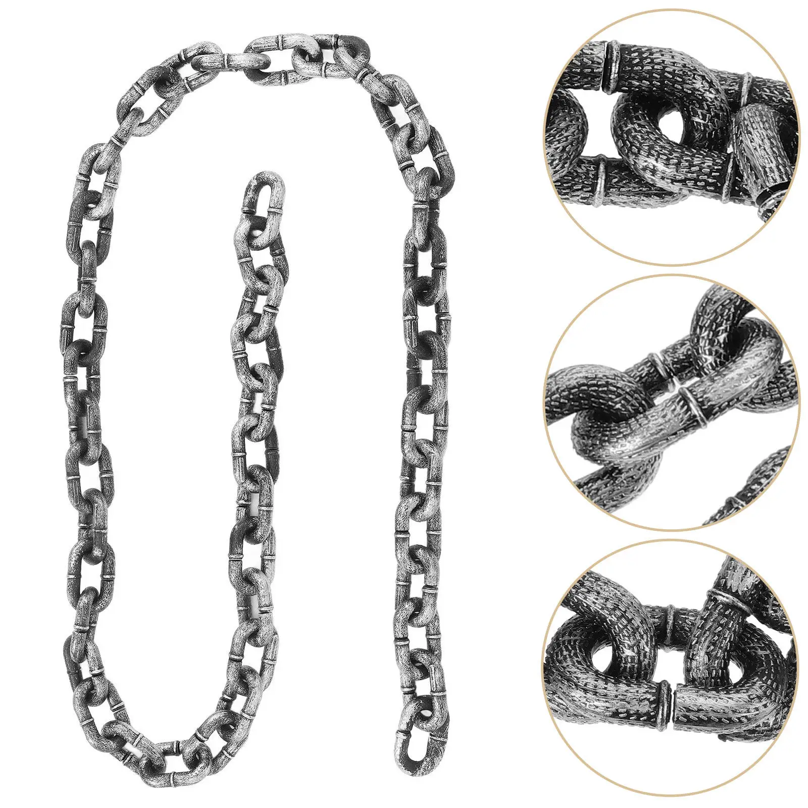 

2M Festive Halloween Decorative Chain Realistic Simulation Plastic Chain for Costume Accessory Party Layout Haunted House Prop
