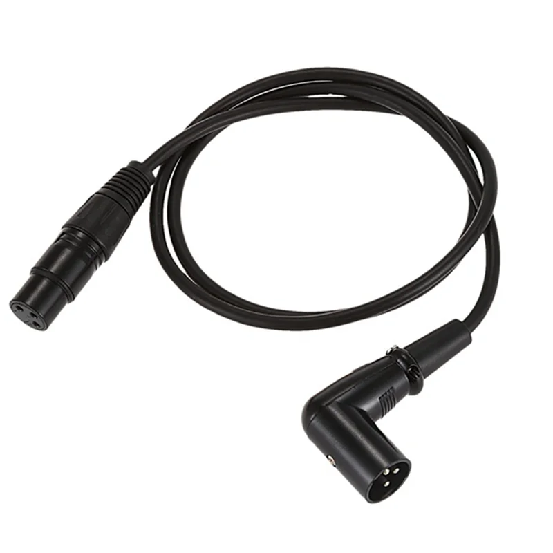 كابل XLR يومي 4X بزاوية قائمة ذكر إلى أنثى، سلك ميكروفون، سلك سلك إشارة DMX للتوازن/الخلاط/المكبر للصوت