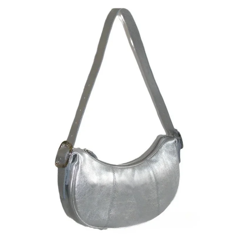 

Pea Bag Imported Oil Waxed Cowhide Leather Underarm Crossbody Dumpling Bag