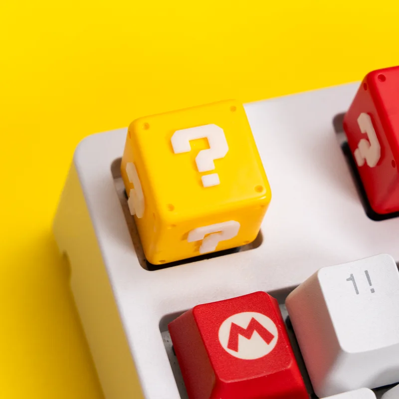 

Новые 3d механические колпачки для клавиш Super Mushroom Question Mark Prop Box Индивидуальные игровые персонализированные колпачки для клавиш «сделай сам»