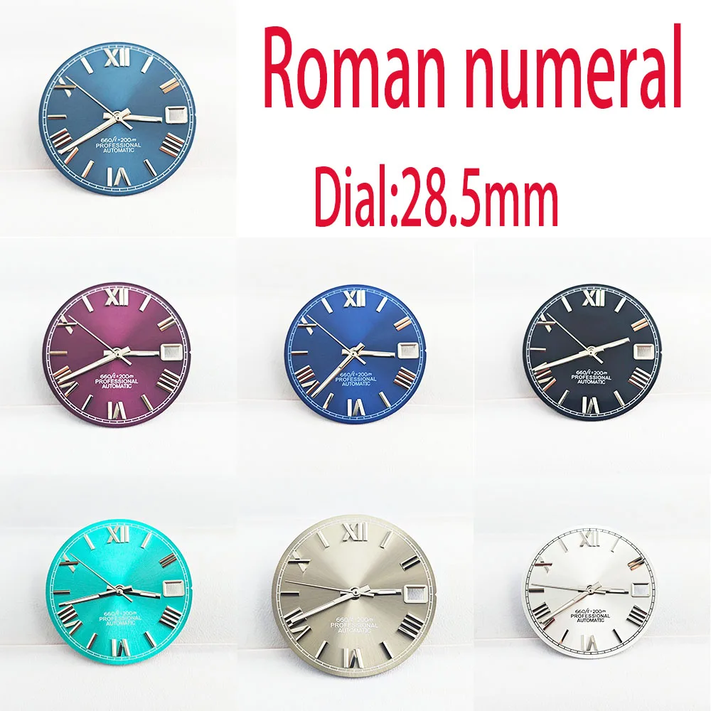 Men's watch NH35 dial Roman digital 28.5mm dial for NH35 NH36 automatic mechanical movement case strap watch accessories