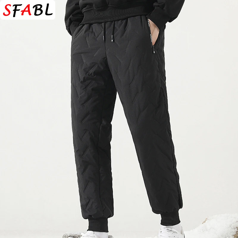 Winter Neue Herren Dicke Fleece-Sweatpants Winddichte Freizeithosen Warme Innenhosen Thermohosen Herren Freizeit-Oberbekleidung Hosen Männlich – Detail 10