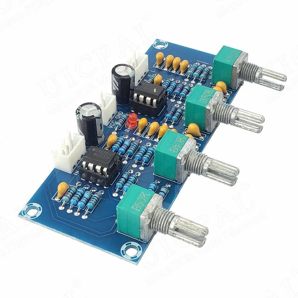 XH-A901 NE5532 Digital Power Amplifier DC Tone Board Pre-amplifier Treble Bass Volume Adjustable Pre-amp Tone Controller