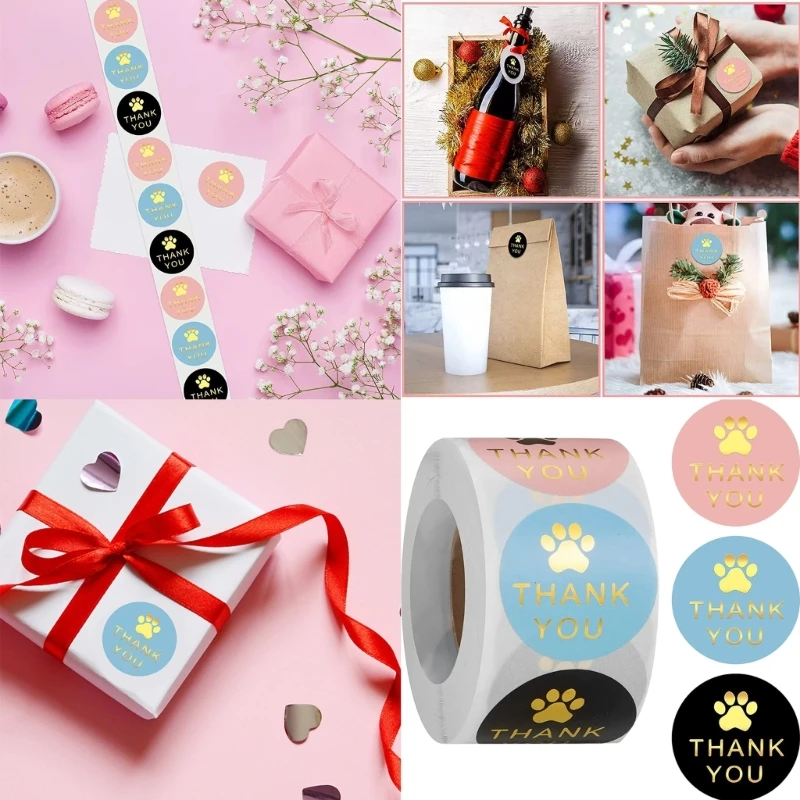 

Dog Paws Print Sticker Decorative Sticker Sealing Sticker Thank You Labels Envelope Sticker D2RC