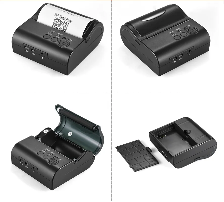 Fast Printing 80mm Mini Printer Mobile Portable Thermal Receipt Printer IOS Android 4.2.2 Bluetooth 4.0 Printer  Free with SDK