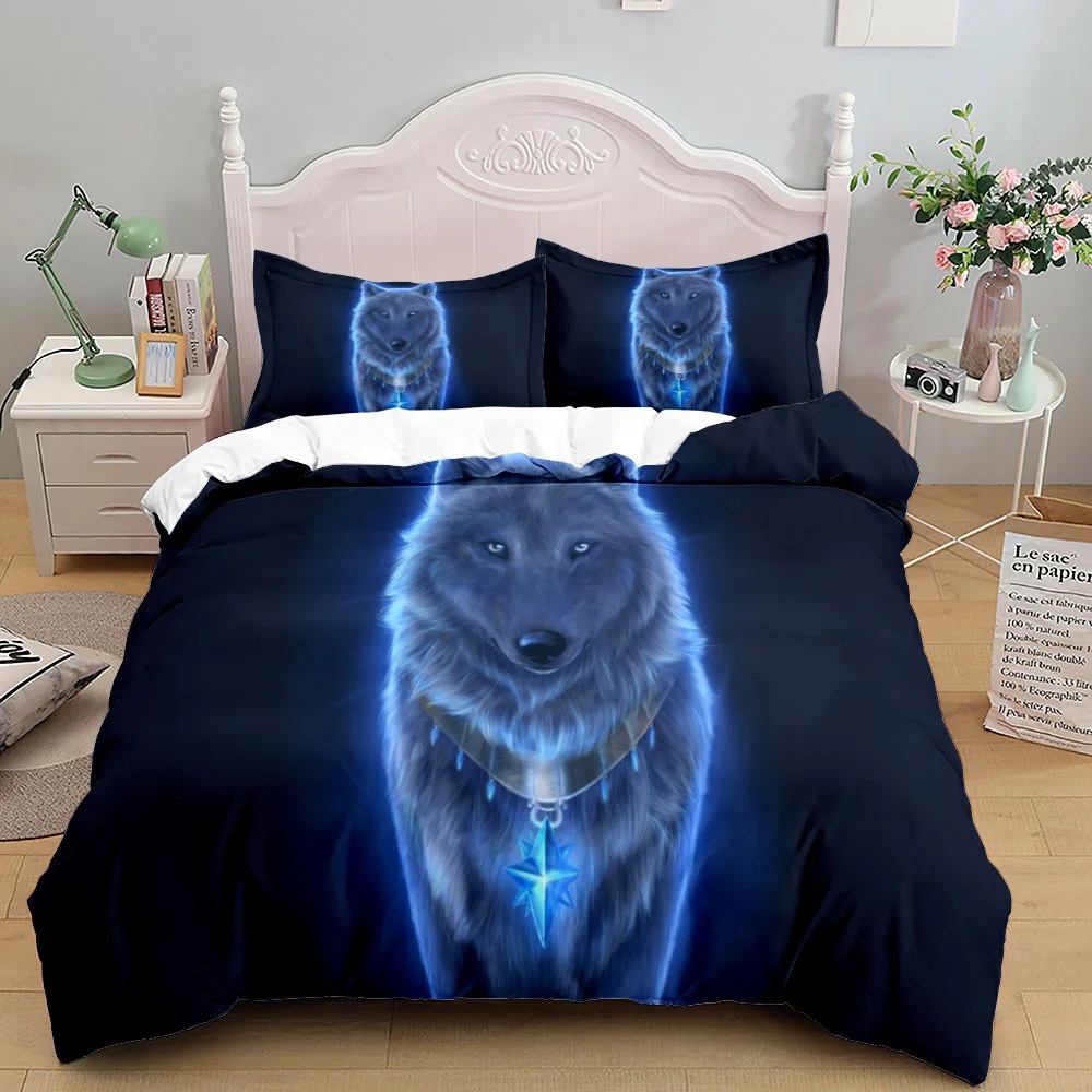 Digitale Wolf Dekbed/Doona Cover Set Enkele Twin Dubbele Queen King Cal Kingsize Beddengoed Set