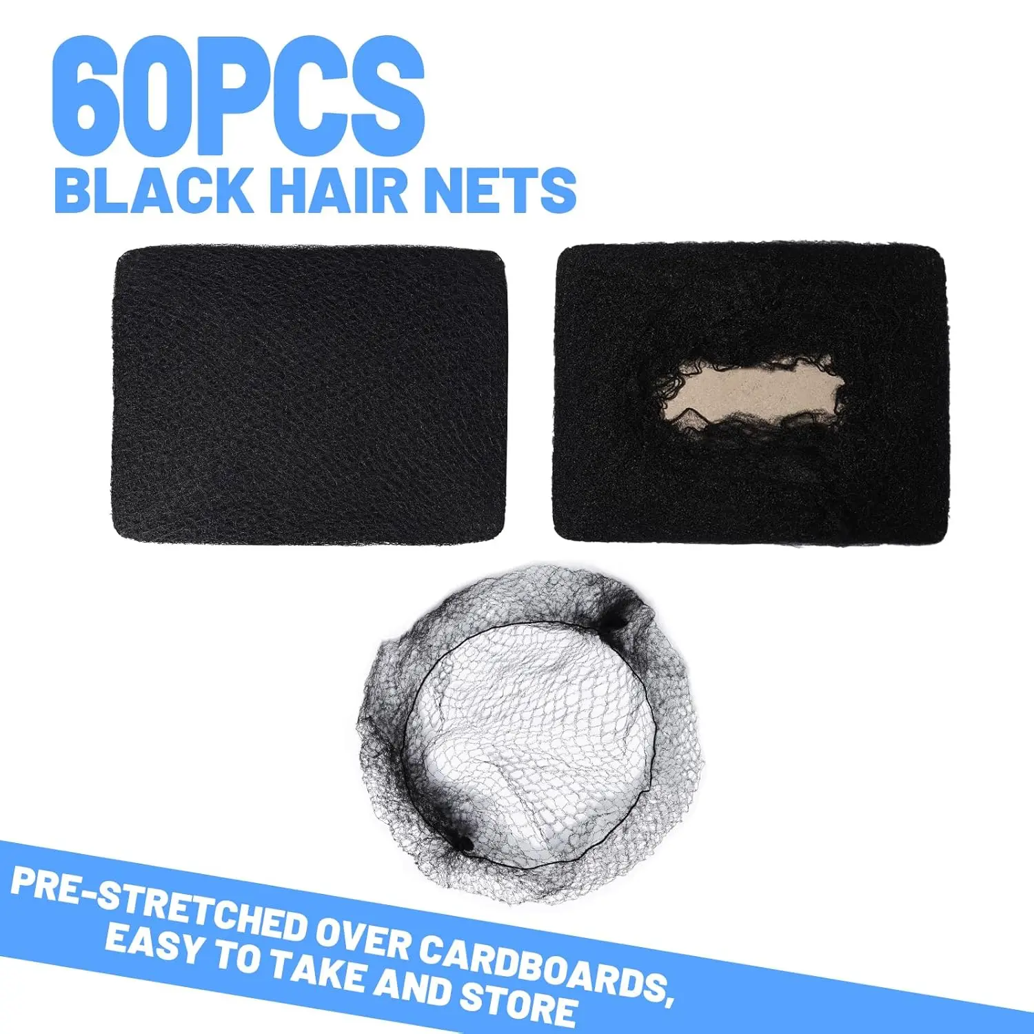 20/60/100Pcs Invisible Mesh Hair Bun Net 24 Inch Elastic Nylon Hairnets for Women Hairstyle Hair Accessories