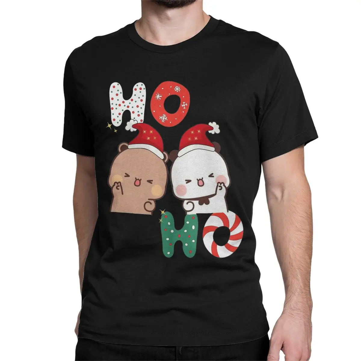 Men Christmas Time With Dudu And Bubu T Shirt 100% Cotton Clothes Funny Short Sleeve Round Collar Tees Summer T-Shirt