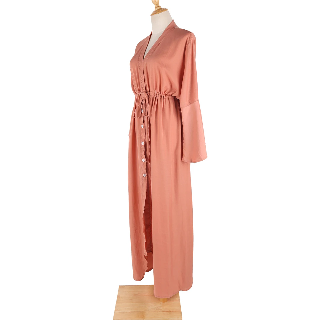 Neues, verführerisches, langes Maxikleid für den Strand, Damen-Strandkleid, Tunika, Pareo, weißes Kleid mit V-Ausschnitt, Robe, Strandbekleidung, Bikini-Strandkleid V2623 – Detail 25