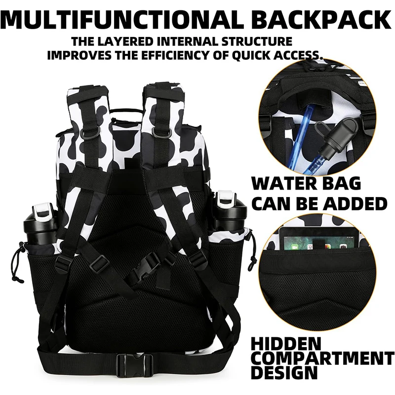 Imagem -03 - Mochila Tática Impermeável com Bolso Garrafa Outdoor Caminhadas Pack Escalada Mochila Camping Bolsa 45l