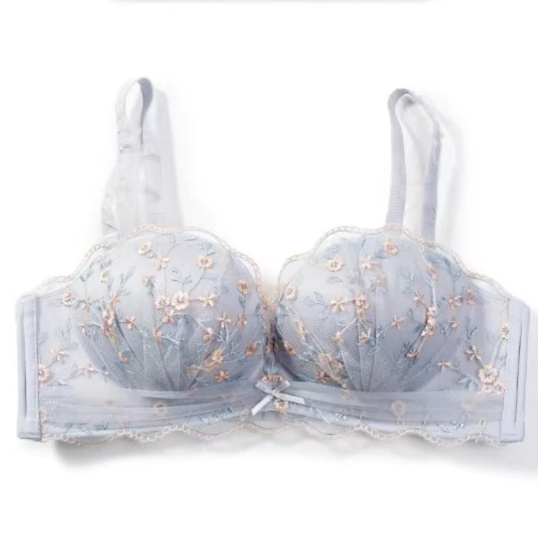 Lace Women Lace Bra No Steel Ring Beauty Back Wrapped Chest Comfortable Daisy Brassiere Stretch Half Cup Padded Underwear