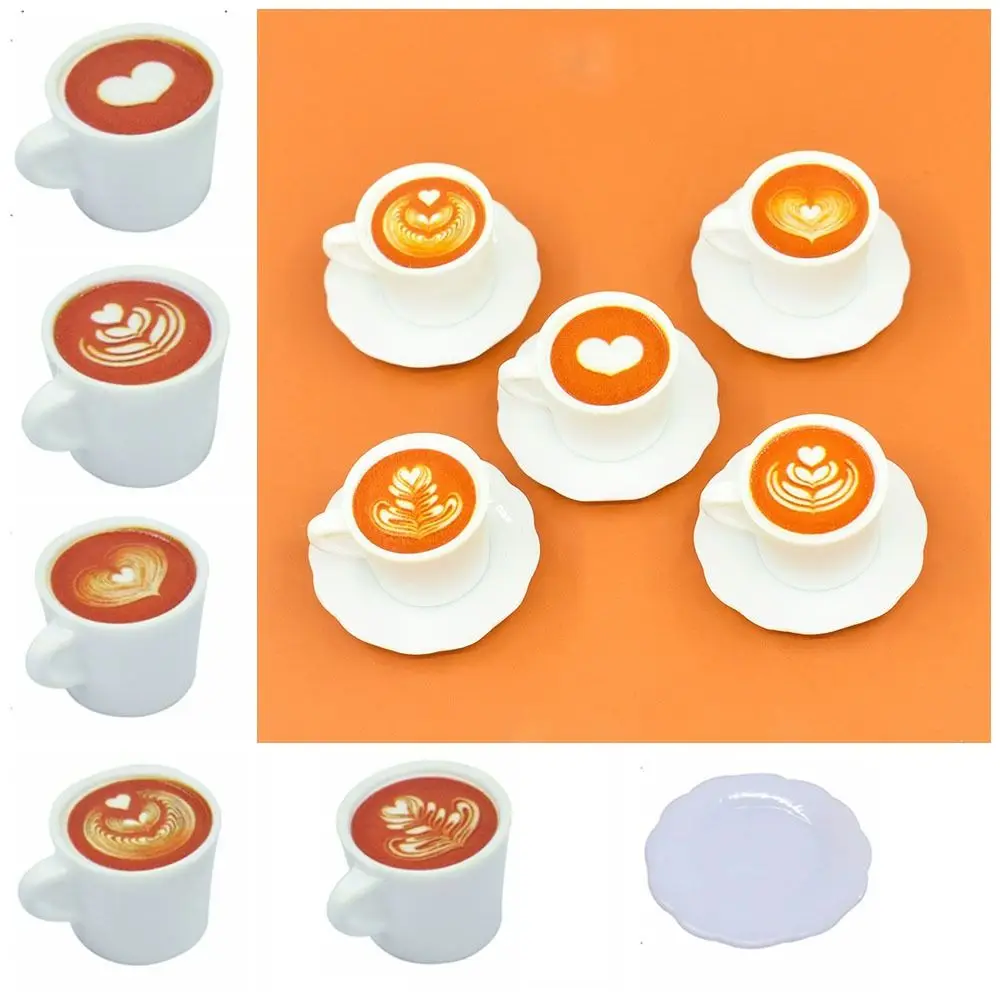 10pcs Funny White Coffee Cup Miniatures Resin Realistic Coffee Cup Decor Handmade Mini Milk Tea Coffee Cup Dollhouse