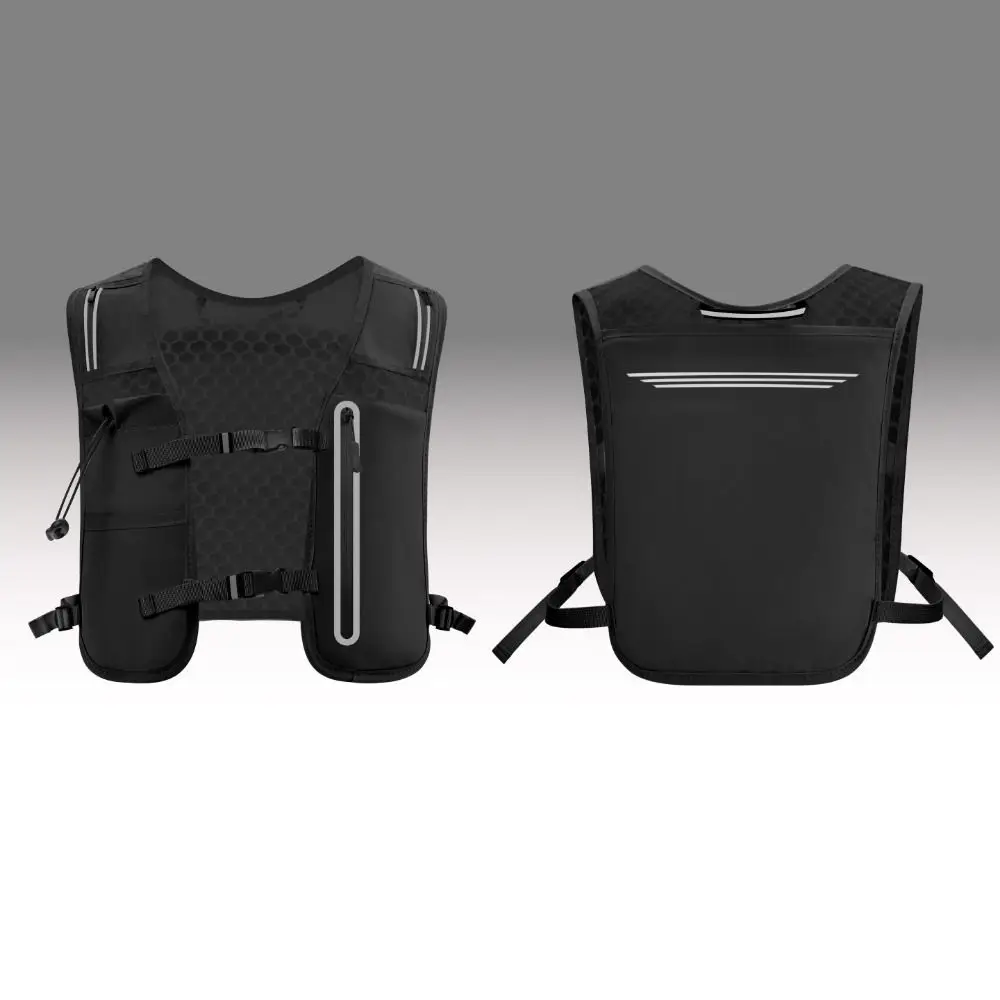 

Reflective Reflective Running Vest Pack 4L 500ML Water Bottle Running Hydration Vest Adjustable Nylon Cycling Vest Backpack