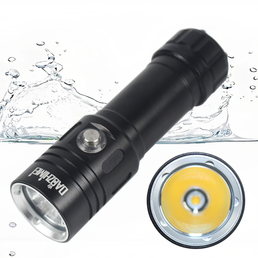 

High Power Diving Flashlight 2000LM Scuba Portable Lantern 4-Mode IP68 Waterproof 100m Underwater Searching fishing Flash Lamp