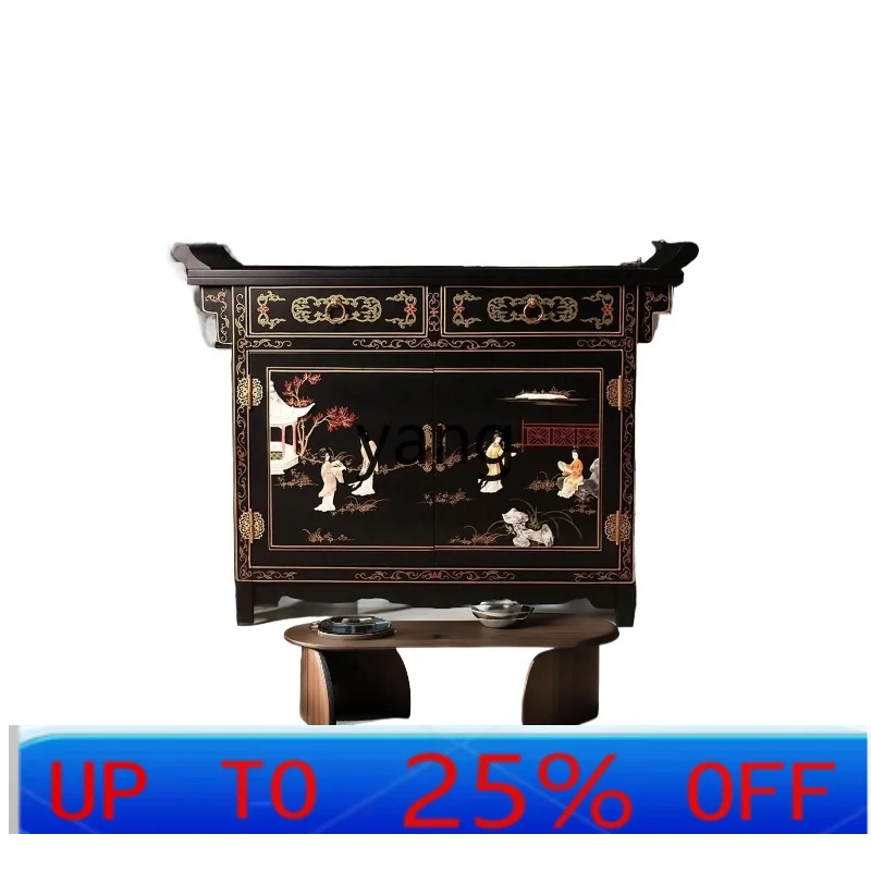 

LH H new Chinese-style porch cabinet foyer hand-painted decoration classical dining side cabinet inlaid furniture