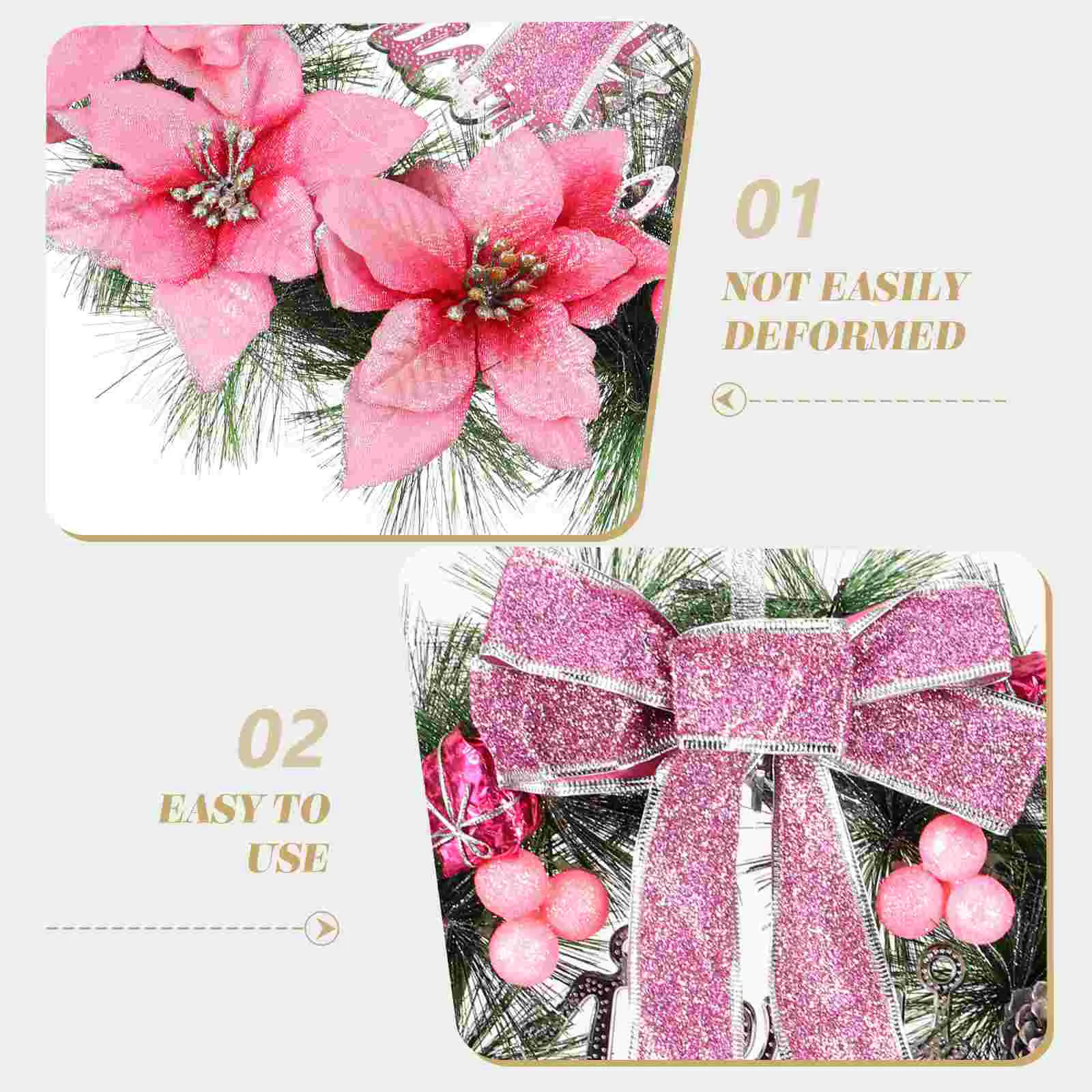 30 cm künstlicher Weihnachtskranz, festliches Party-Zubehör, lebensechte Beeren-Arrangement, Premium-Qualität, wiederverwendbar