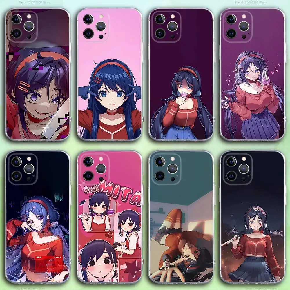 

Game M-Miside Mita Phone Case For iPhone 16,15,14,13,12,11 Pro,Max,Plus,X,XS,XR,SE4,E Mini Transparent Soft Cover