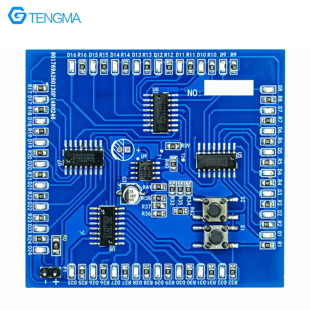 Kit de Luz LED de 32 bits com Efeito de Fluxo, Placa de Treinamento de Soldagem Dupla Face para Prática de Soldagem de Componentes de Montagem em Superfície