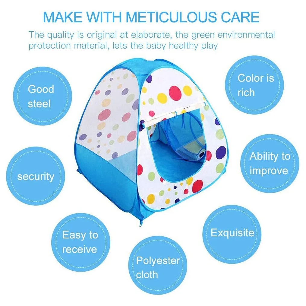 Tienda de juegos Pro 3 en 1 para niños con túnel de juego con piscina de bolas, tienda para niños para interiores o exteriores, el mejor regalo para niños