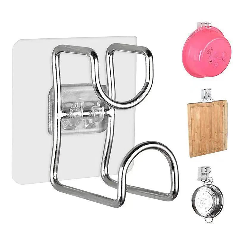 Punch-Free Sticky Wall-mounted Storage Hooks para Banheiro e Cozinha, Traceless Rack, Washbasin Organizer, Save Space, Adhesive Hook, Storage Rack