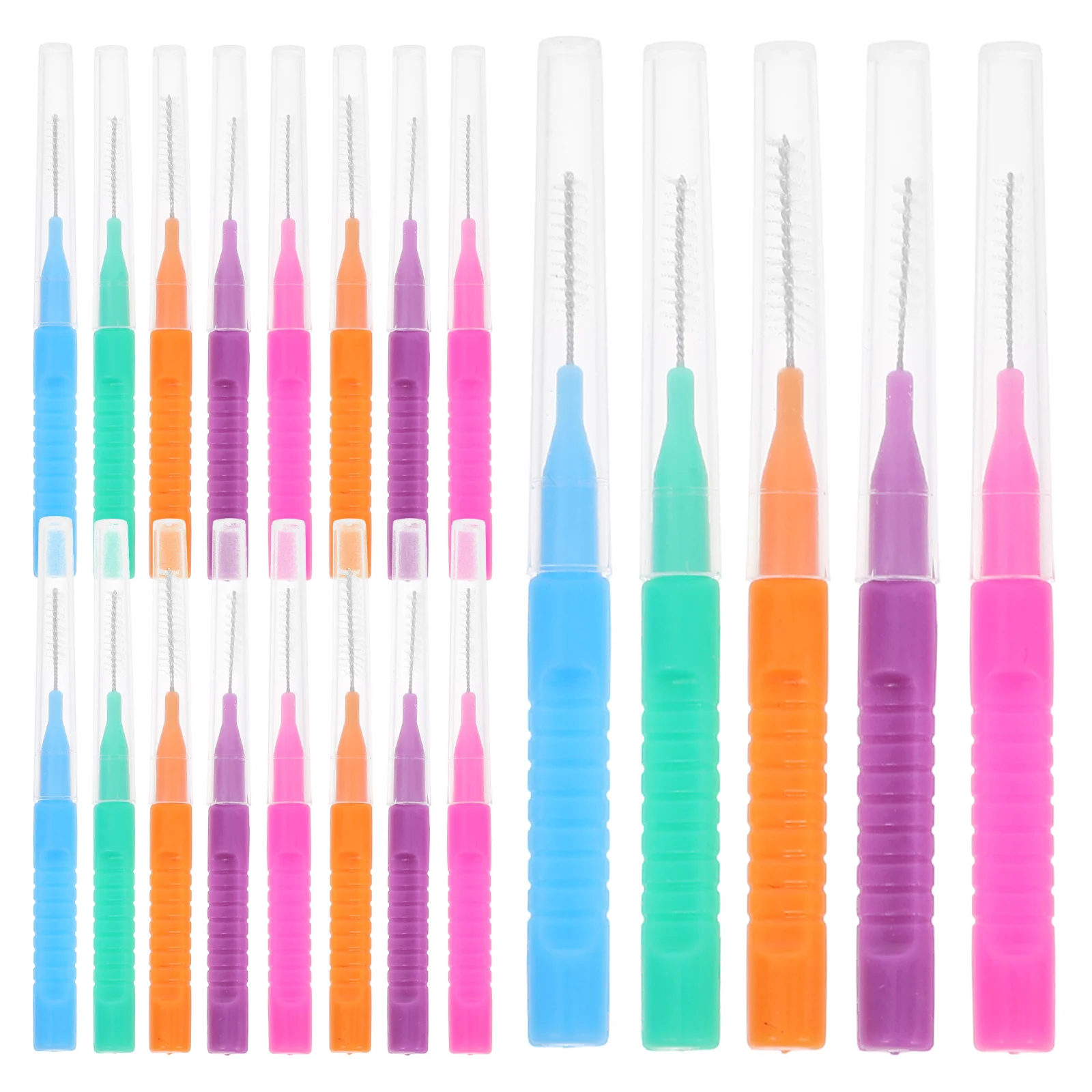

50pcs Interdental Brush Cleaner Dental Gap Cleaning Tool Portable Teeth Groove Removal Braces Friendly Soft Bristles for Crowns