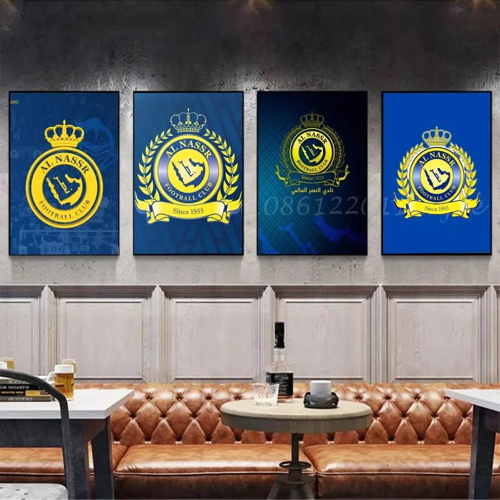 1 قطعة A-Al-Nassr FC ملصق رائع ذاتية اللصق الفن ورق مقاوم للماء ملصق مقهى بار غرفة جدار ديكور