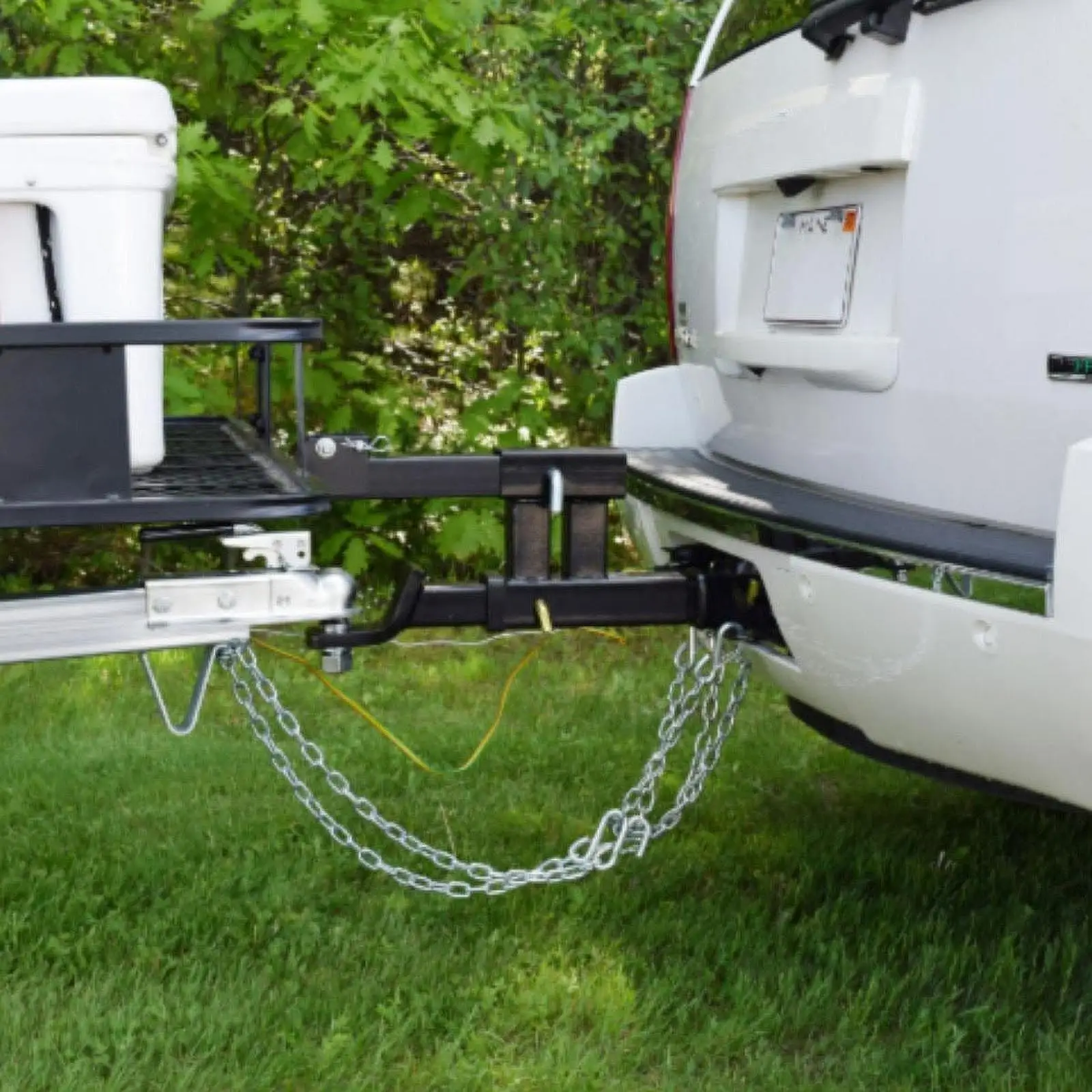 

Trailer Hitch Adapter 2 Inch Receiver Extension Iron Cargo Tube for Rear Vehicle Towing Accessory