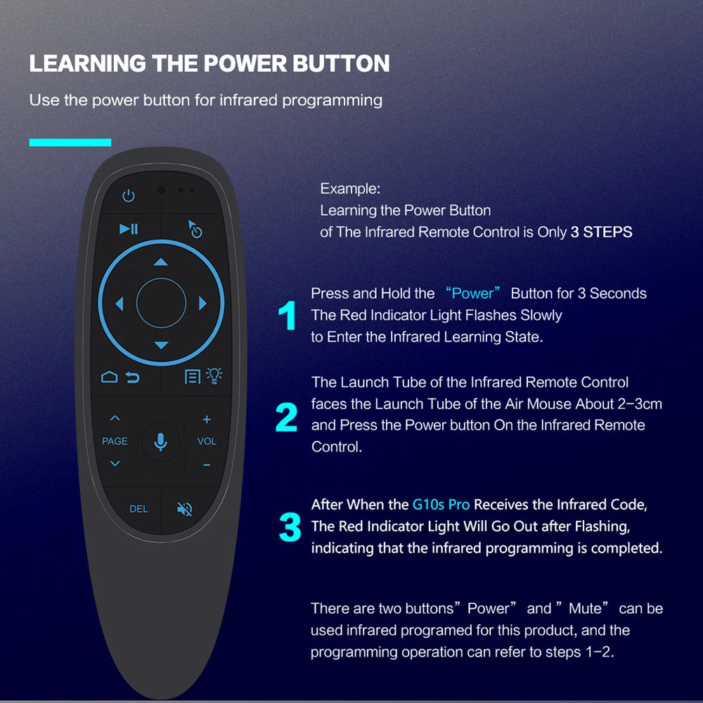 Backlit Air Mouse Smart Voice Remote Control G10S Pro Wireless Gyro Sensing Smart Remote Control IR Learning