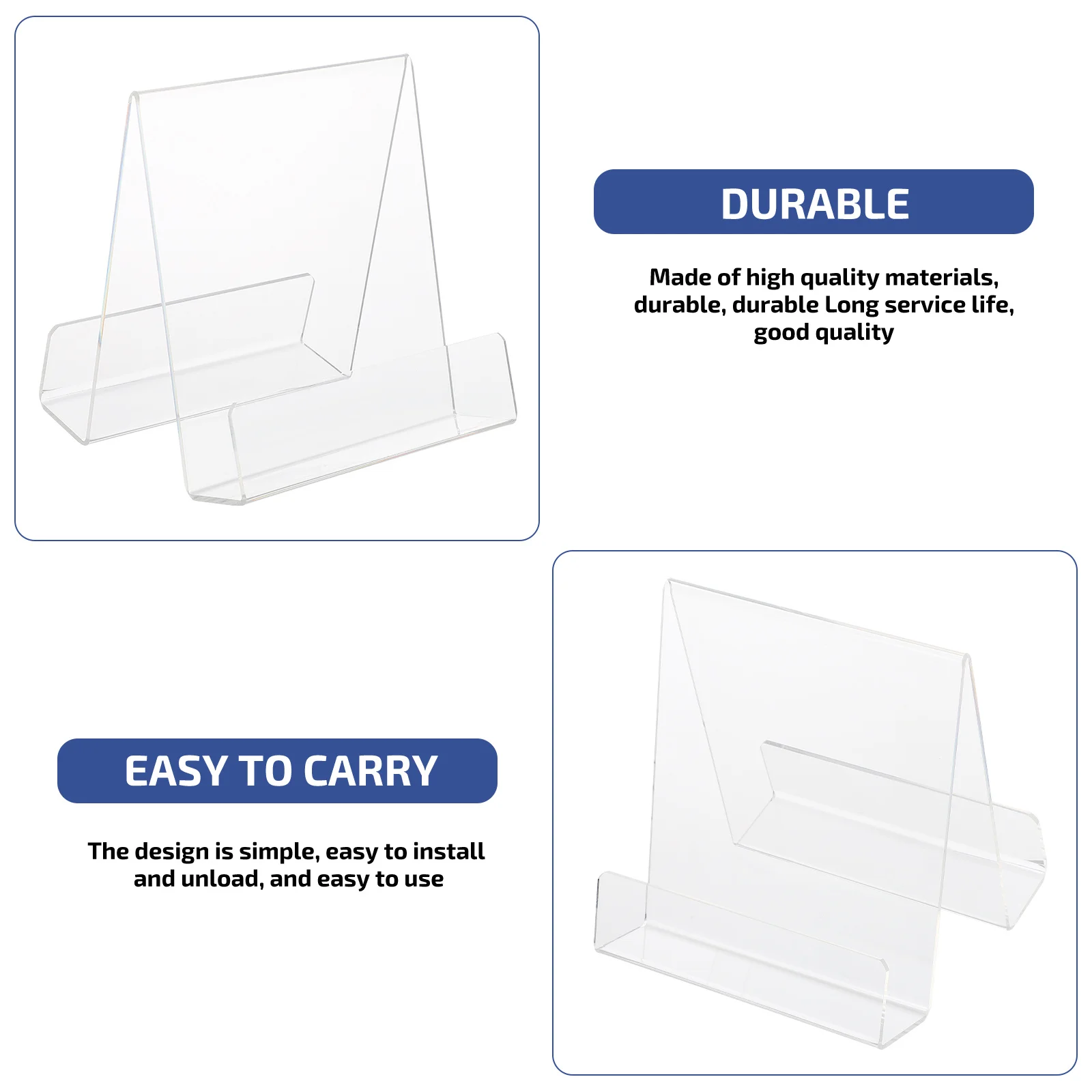 ULTECHNOVO Fermalibri in acrilico per libri Riviste Lettura Organizer Staffa per materiale scolastico