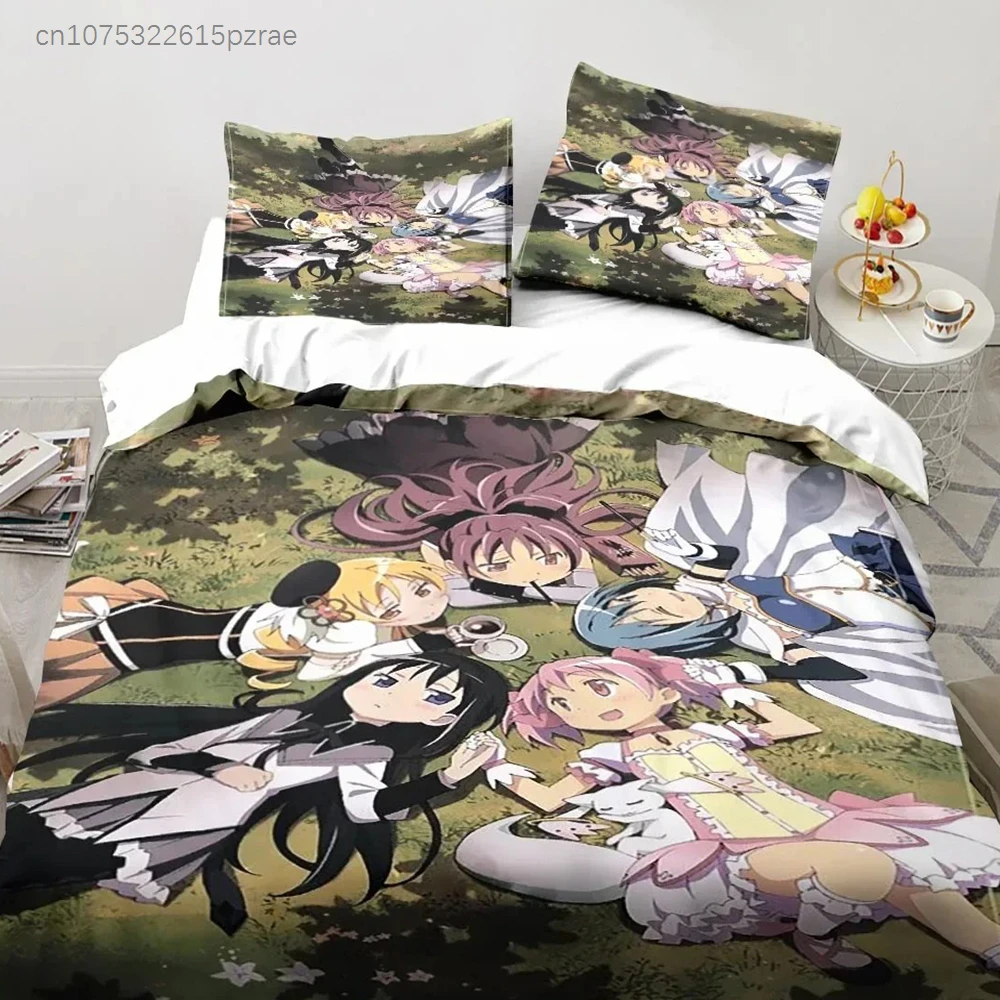 Puella Magi Madoka Magica Bedding Set Bedroom Soft Modern Bedspreads Comefortable Kids Duvet Cover Quilt Cover And Pillowcase