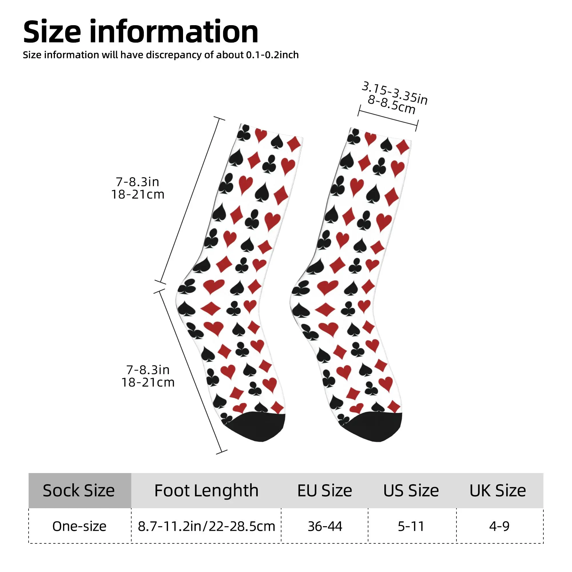 Calcetines unisex divertidos con estampado 3D de Casino Poker para hombre y mujer