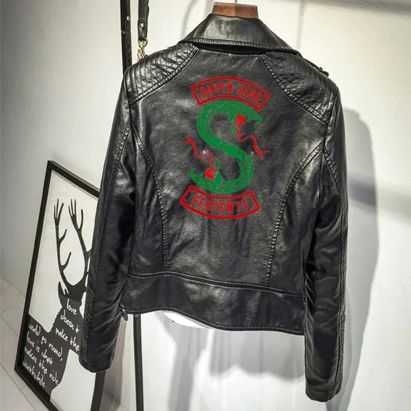 Riverdale Women Jacket Coat South Side Serpents Riverdale Southside PU Leather Jackets Serpents Streetwear Outwear Tops