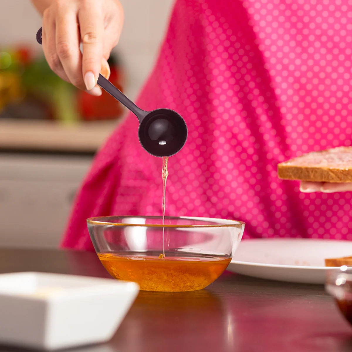 Cuchara medidora de café para granos de café, fruta en polvo, mango largo, cuchara de sopa de plástico sin Bpa, herramienta de cocina, 10 Uds.