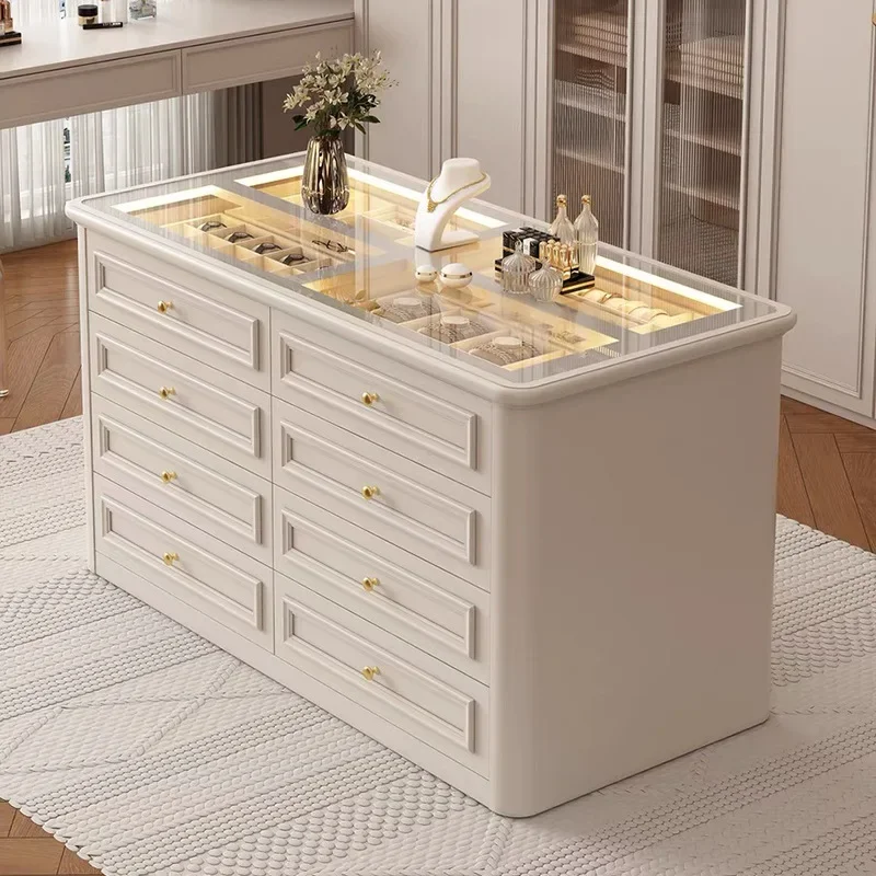 Cloakroom Nakajidai Solid Wood Paint French Retro Home Jewelry Display Drawer Type European Storage  Premium
