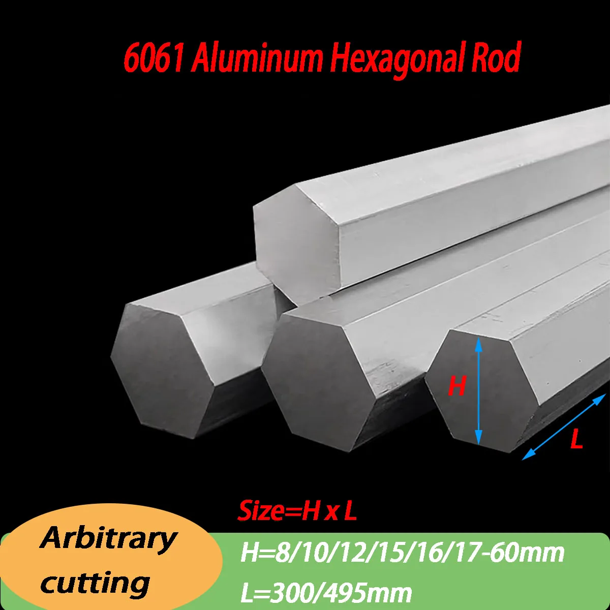 

6061 Aluminum Hexagonal Bar Opposite Hexagonal Bar 8/ 10 /12 /15/ 16/ 17/ 18 - 40 50 60mm DIY Material Arbitrary Cutting