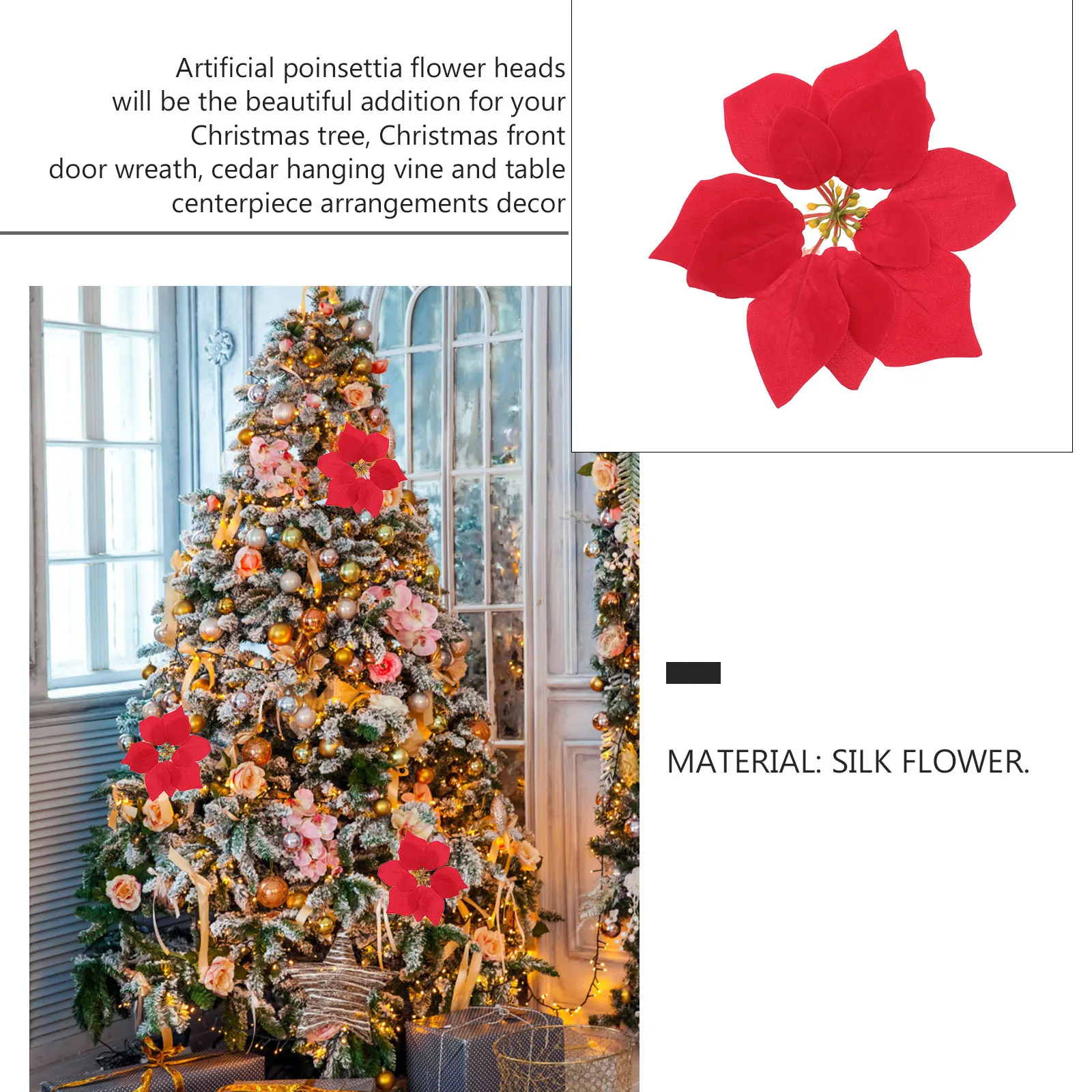

20 Pcs Simulated Flower Christmas Decoration Decorative Flowers Fake Indoor Decorations Small Tree Inflatable